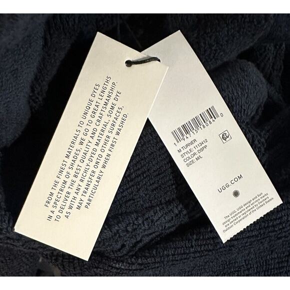 UGG Men's Turner Terry Robe W/ Belt. Shawl Dark Sapphire Size M/L NWT $139 - Picture 5 of 5